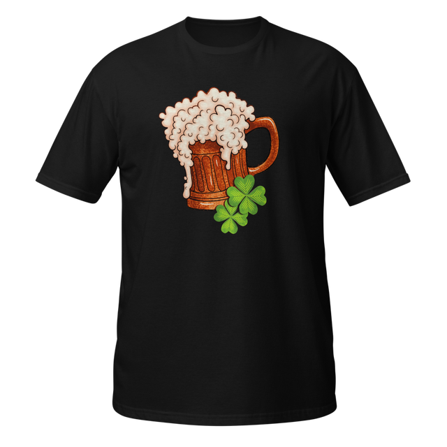 Beer mug with shamrock design