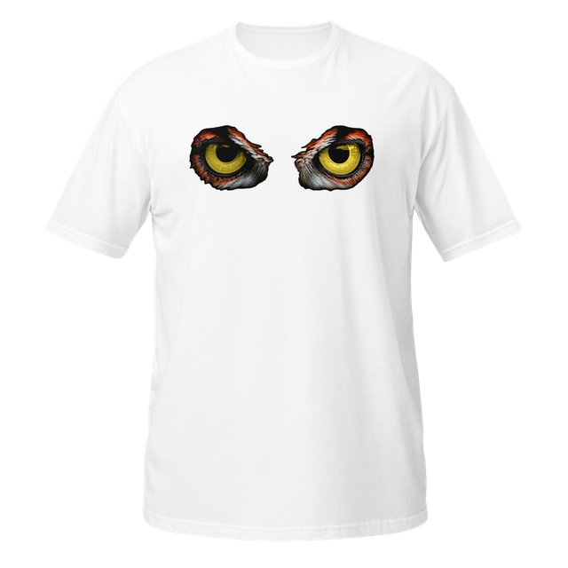 intense yellow contrast, owl-eyed gaze