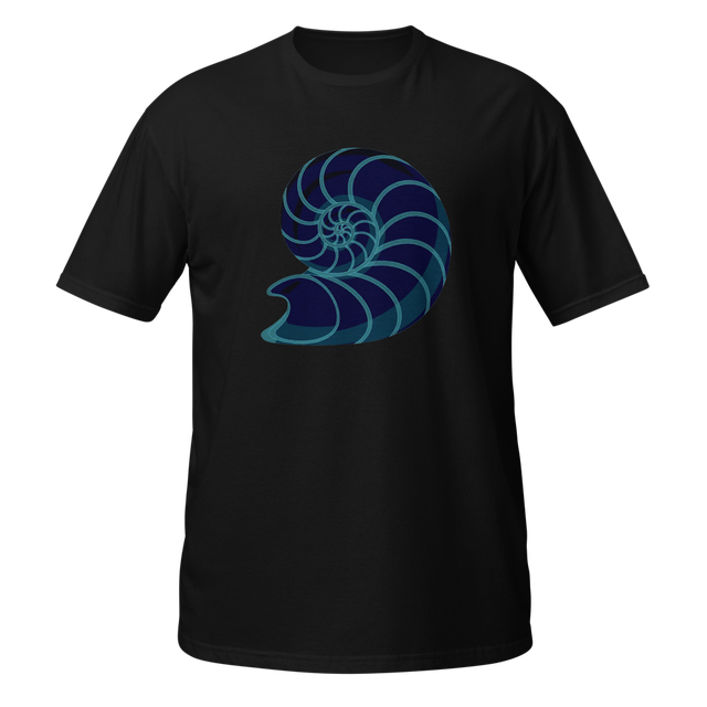 ammonite spiral neon blue ocean theme