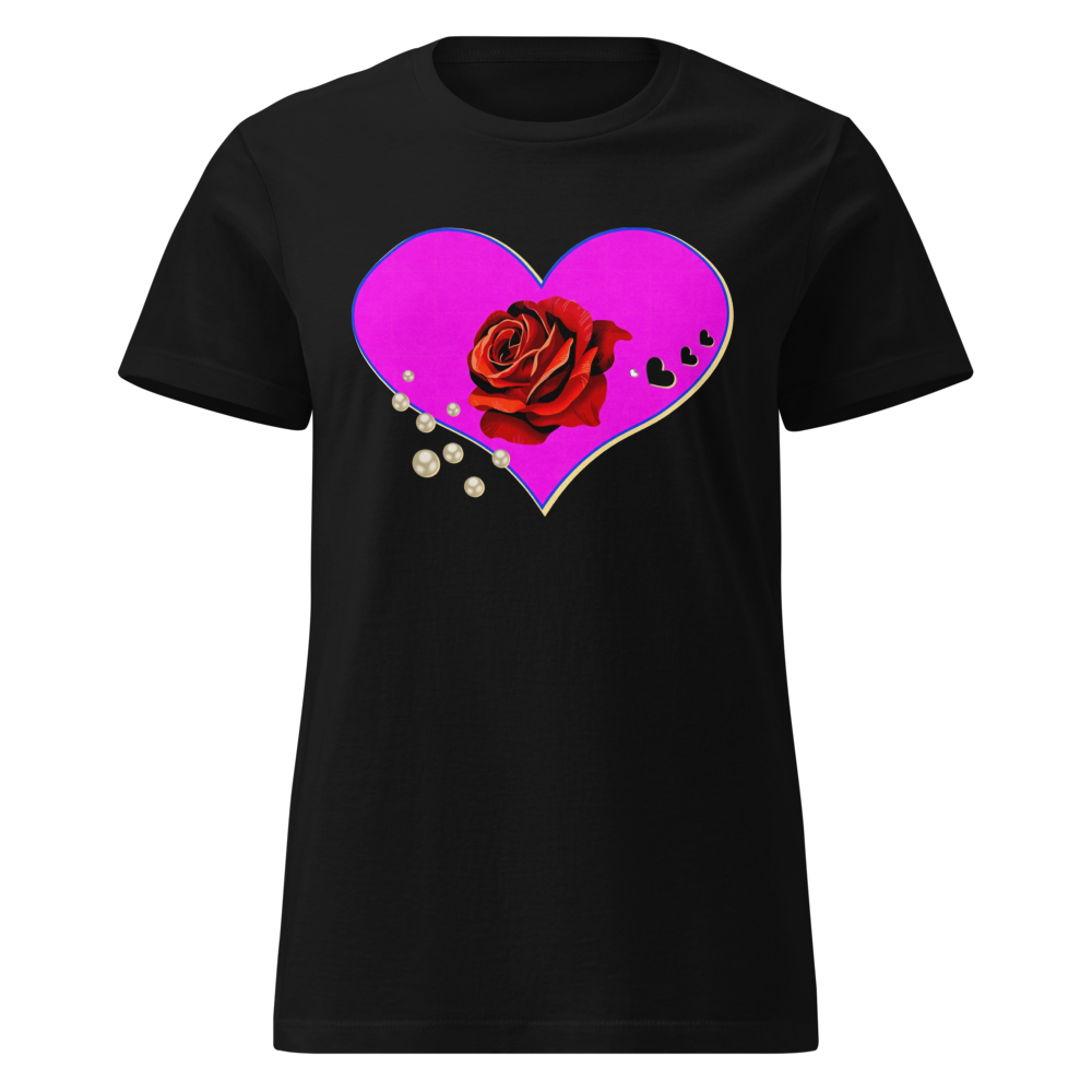 Heart rose neon pink beaded pattern