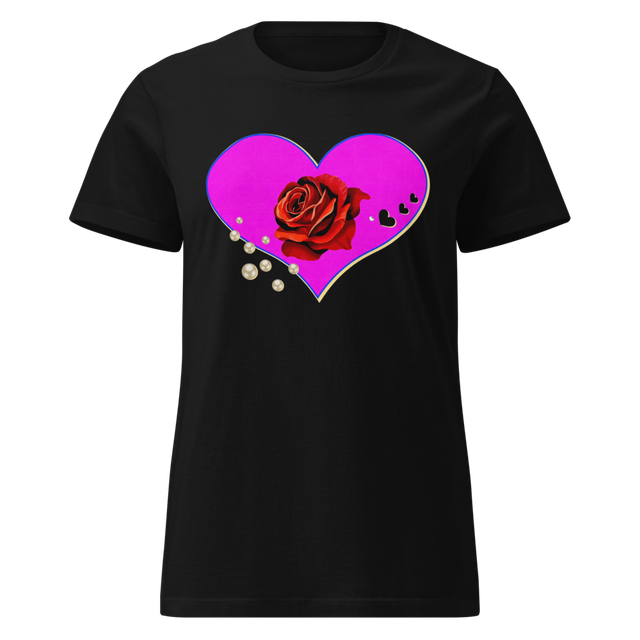Heart rose neon pink beaded pattern