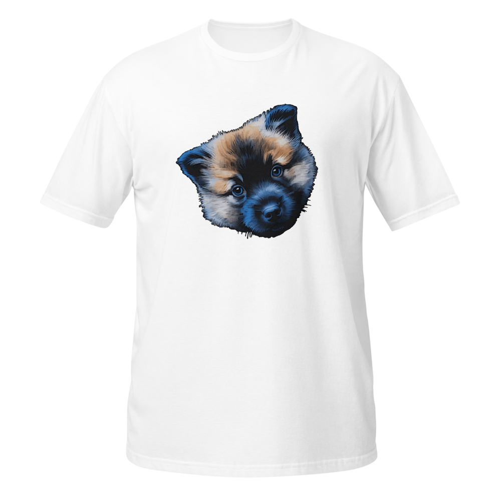 Play of colors: Eurasian puppy head portrait