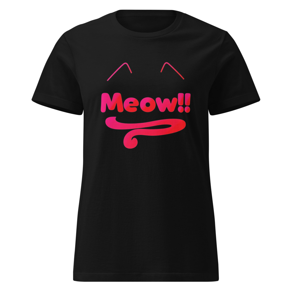 Cute "Meow!" neon cat graphic sweet saying