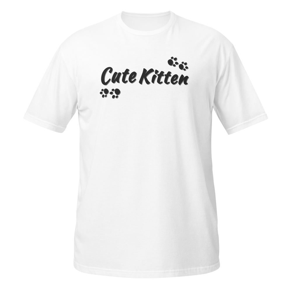 Cute kitten typography paw print motif