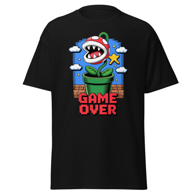 Game Over Carnivorous Plant Retro Gamer T-Shirt