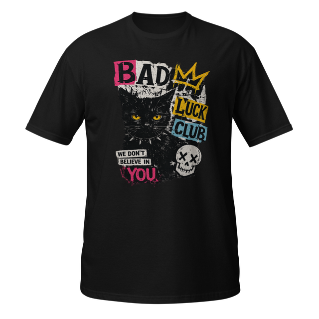 Black Cat Grunge Streetwear Graphic Tee