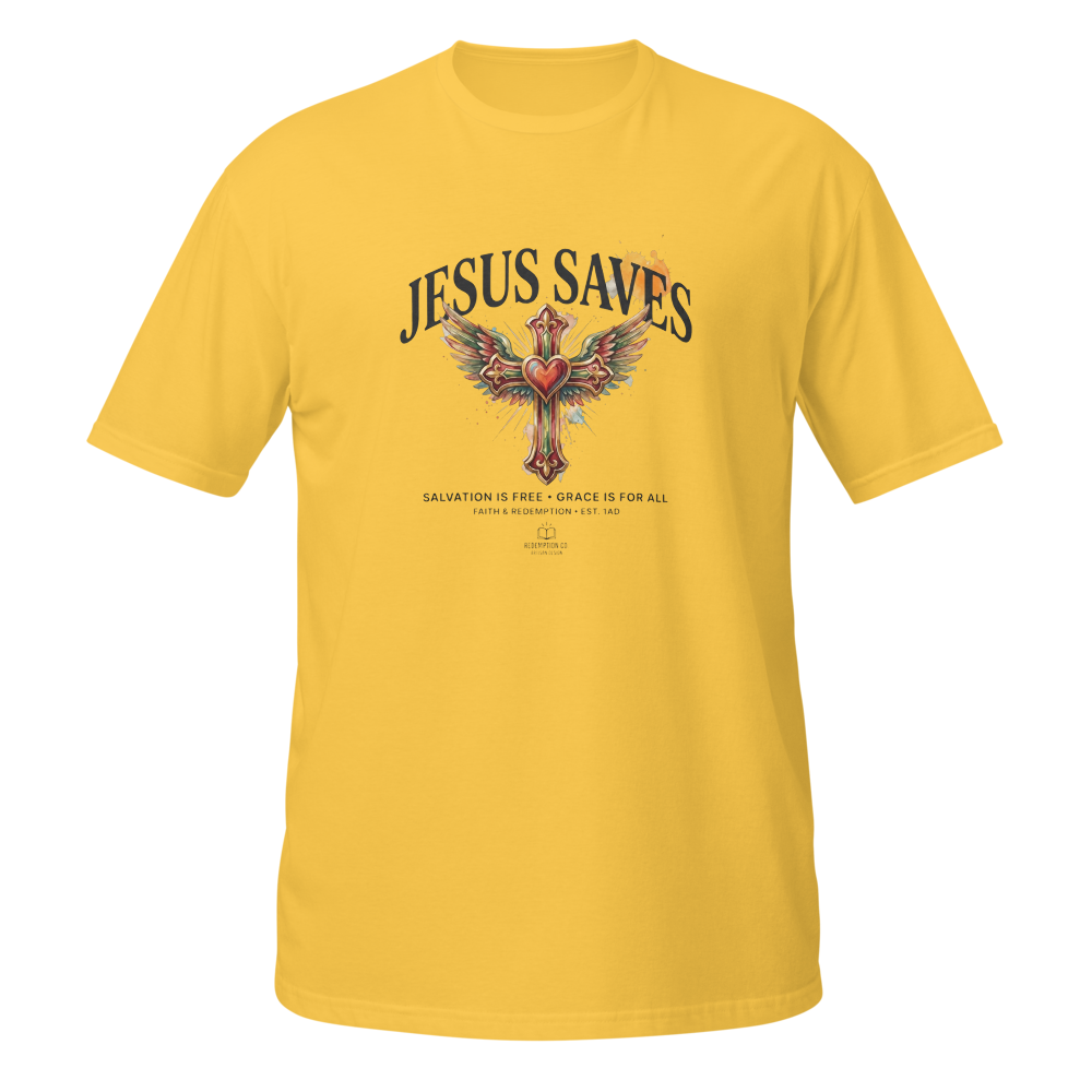 Jesus Saves Christian T Shirt Gildan 64000