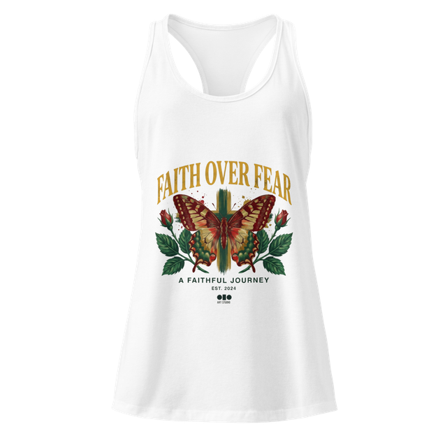 Women's Ideal Racerback Tank Top Faith Over Fear