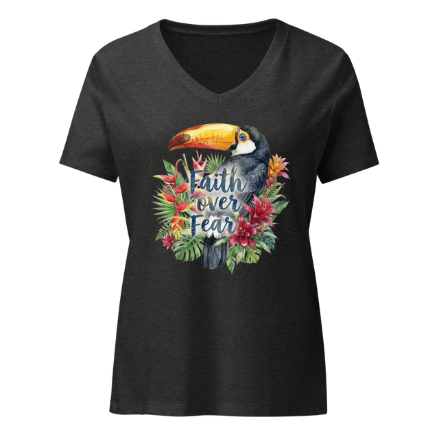 Faith Over Fear T Shirt - Women's Relaxed V Neck