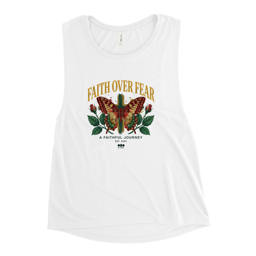 Women's Muscle Tank Faith Over Fear