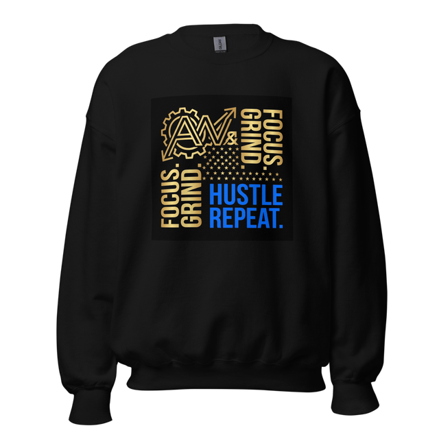 Focus Grind Hustle Repeat Motivational Sweatshirt