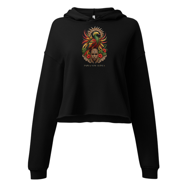 Papua New Guinea Tribal Bird Cropped Hoodie