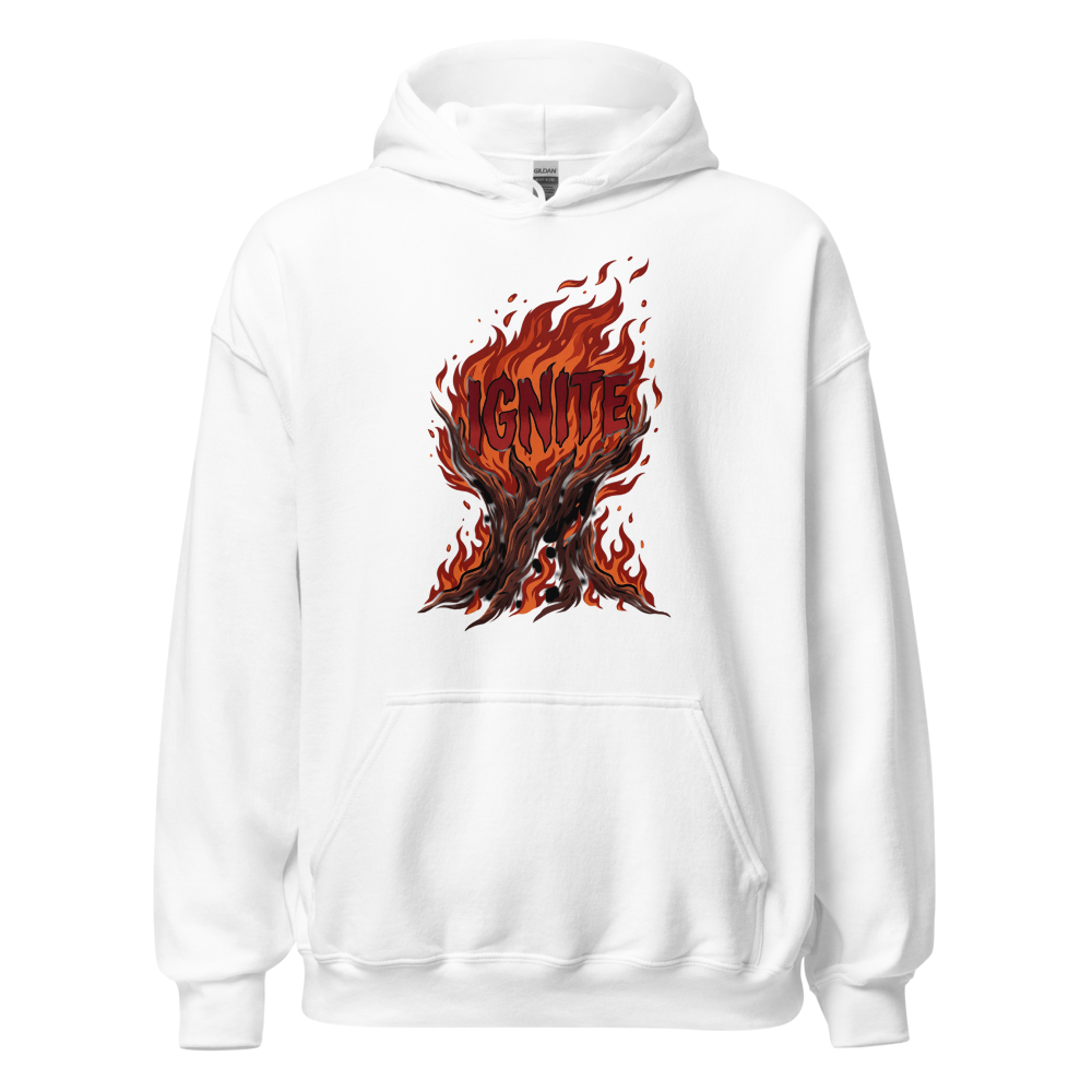 White amazing fire hoodie
