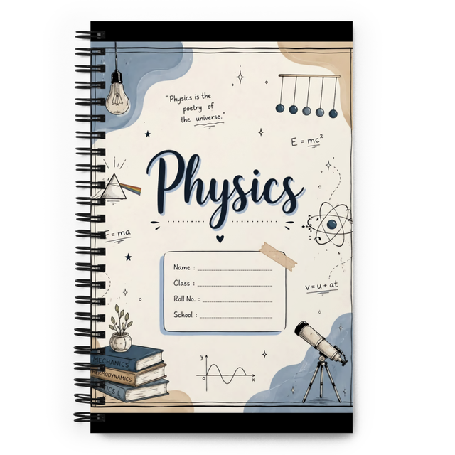 Spiral notebook for Physics subject