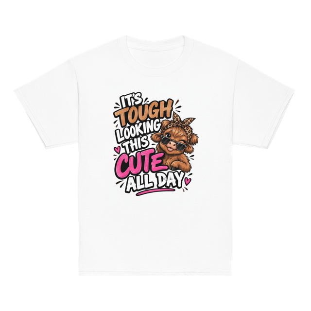 It's Tough Looking This Cute Cow Kids T-Shirt