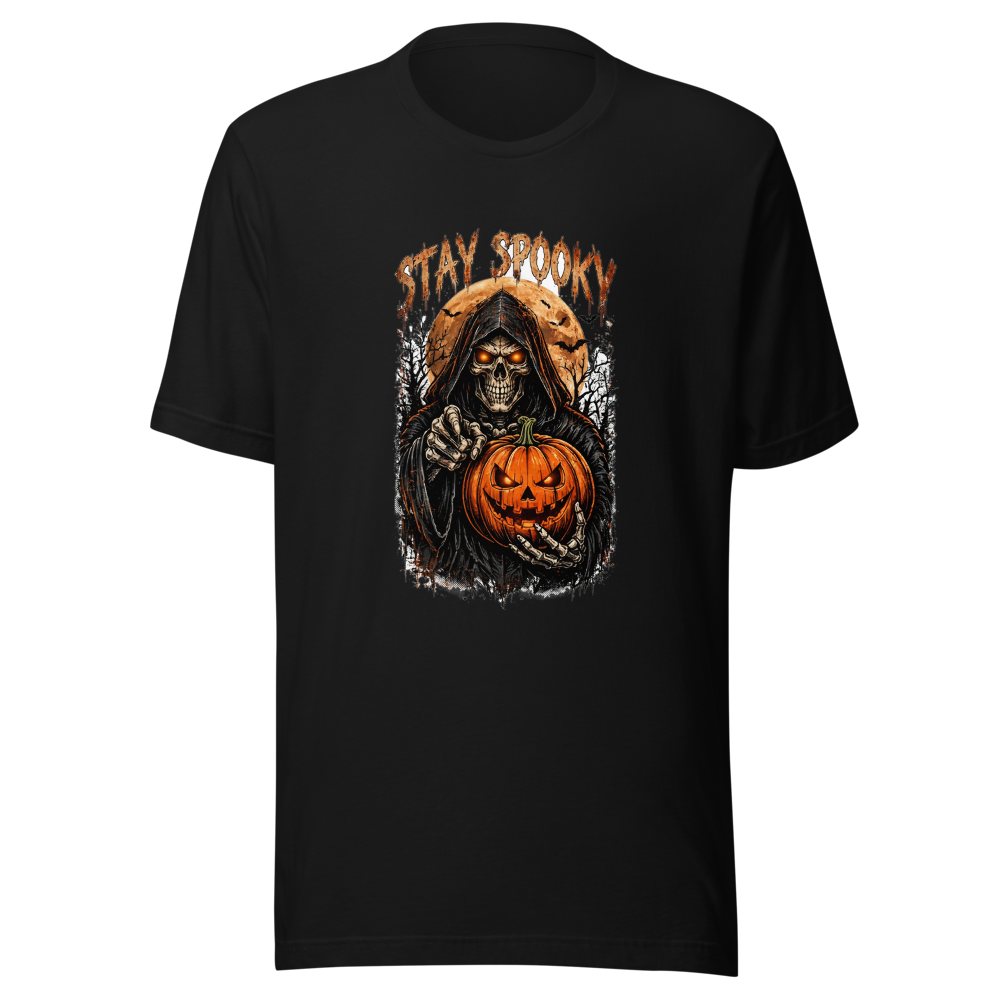 Stay Spooky Grim Reaper Pumpkin Halloween Tee