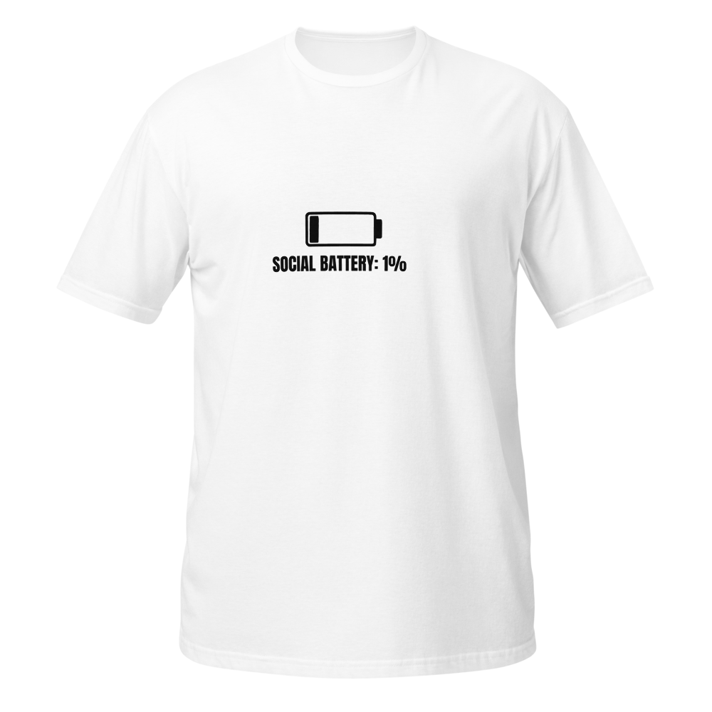 Social Battery 1% Funny Introvert T-Shirt