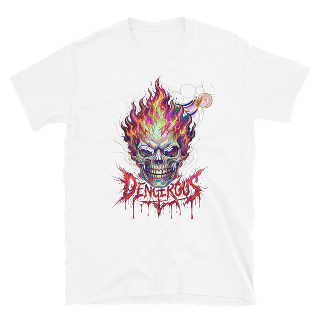 Demon Skull Fire Graphic T-Shirt | Gildan 64000