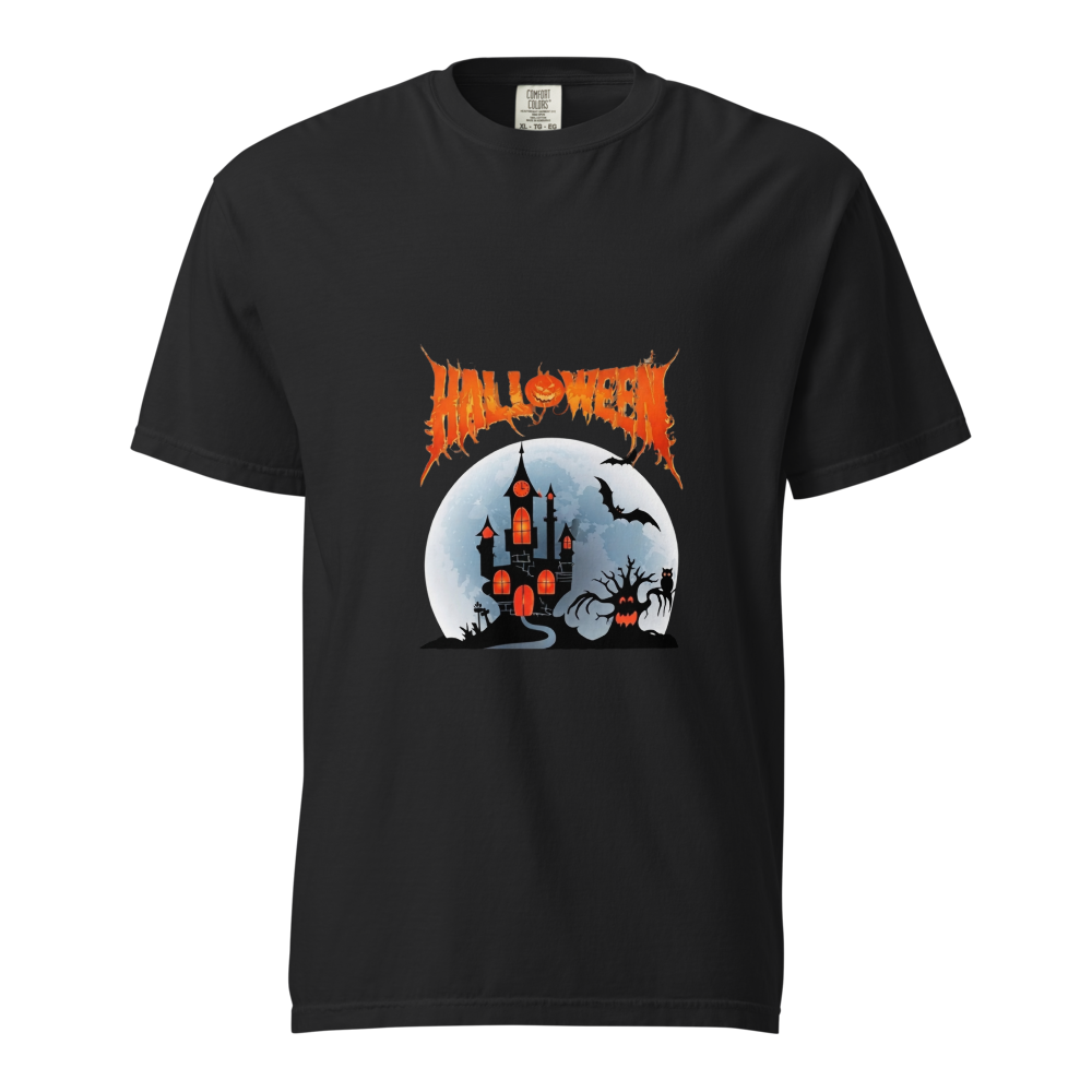 Spooky Halloween Haunted Castle & Full Moon Tee