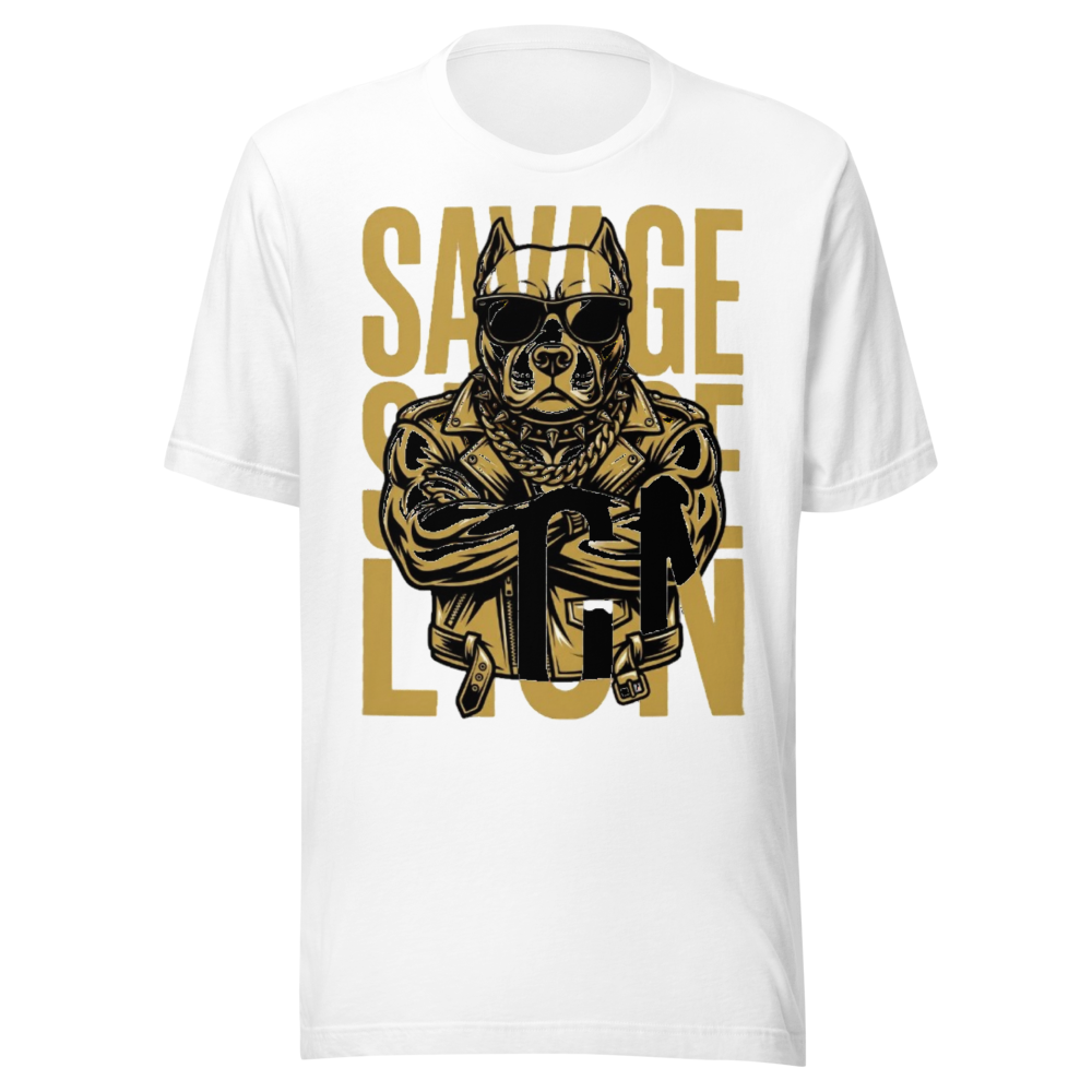 Savage Pitbull Lion Tee | Bold Streetwear Dog Grap