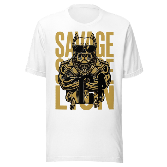 Savage Pitbull Lion Tee | Bold Streetwear Dog Grap
