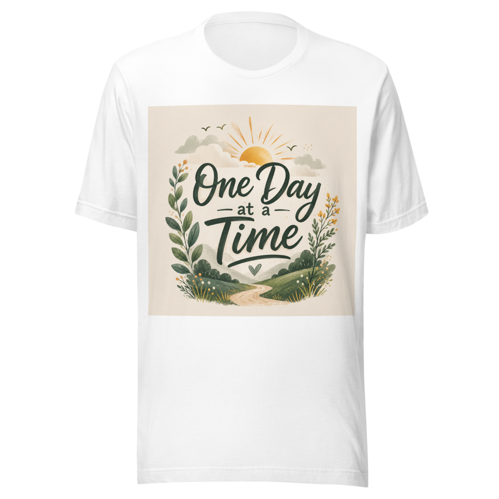 One Day at a Time – Inspirational Nature Typograph