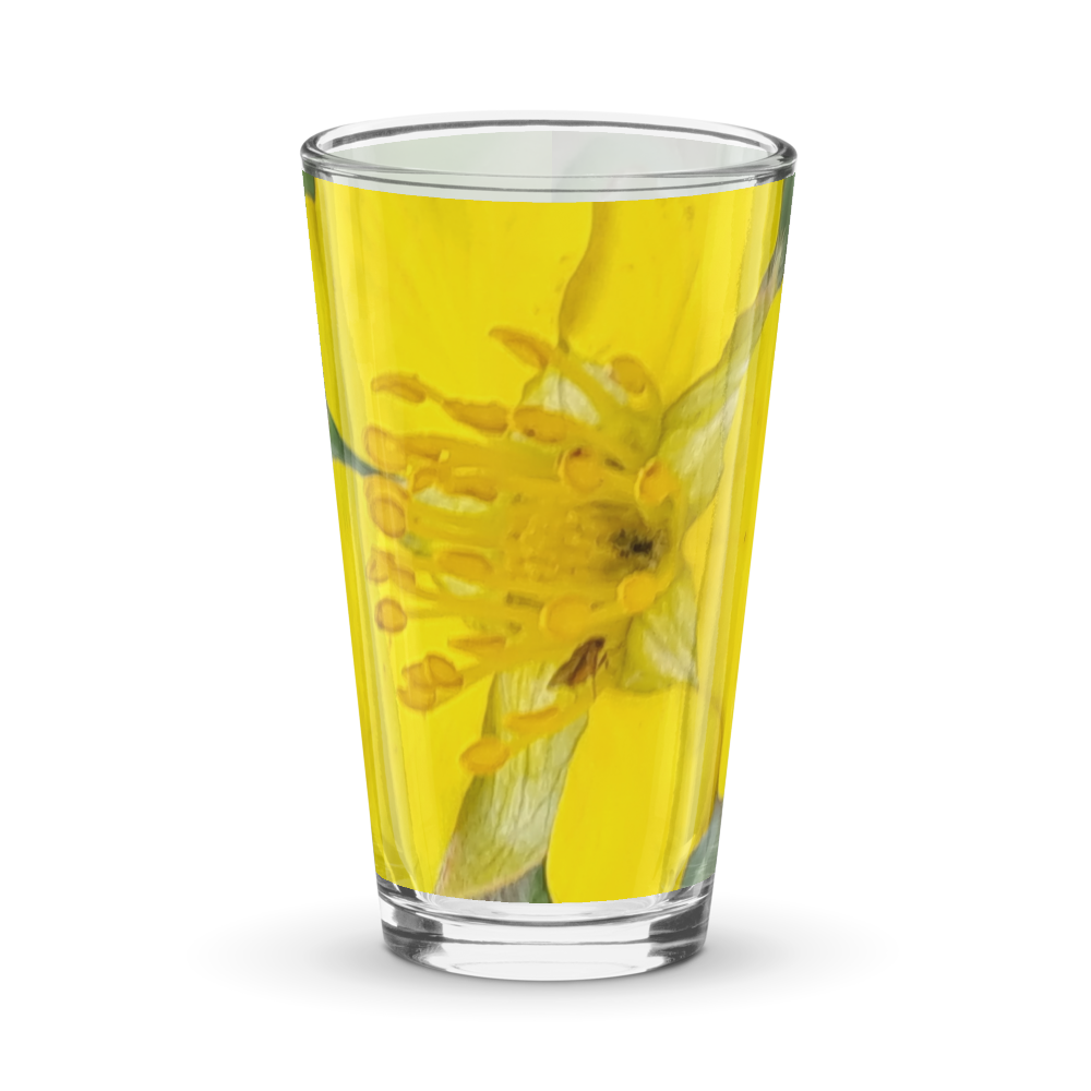 Yellow glass cup 16oz 