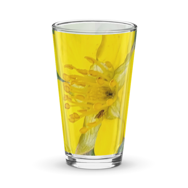 Yellow glass cup 16oz