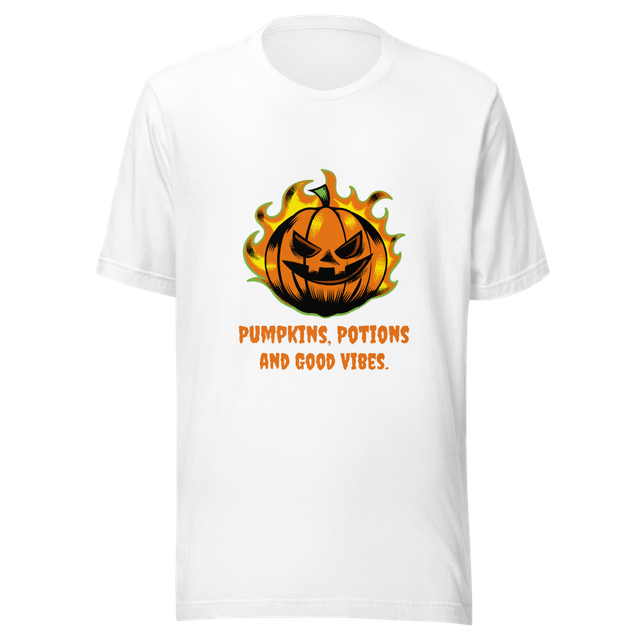 Pumpkins, Potions, and Good Vibe Halloween T-Shirt