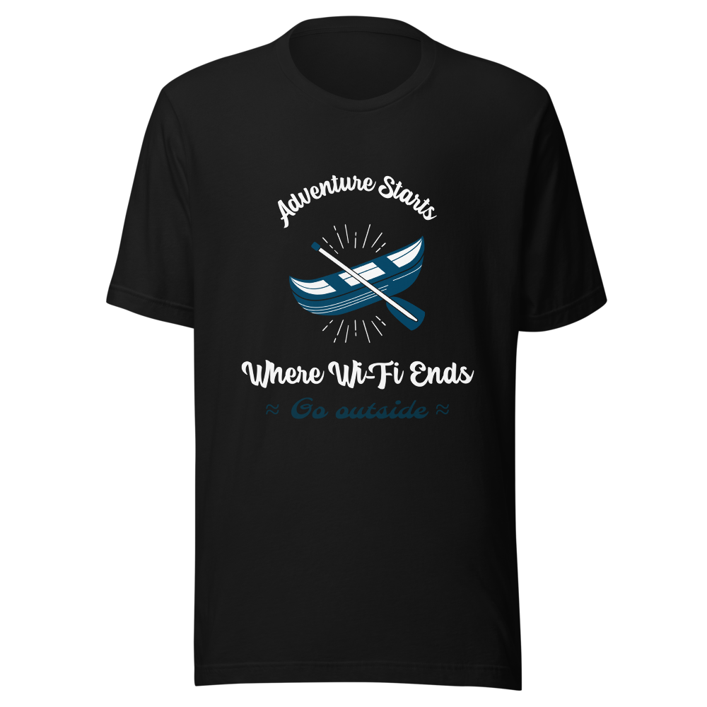 Adventure Starts Where Wi-Fi Ends Camping T-Shirt