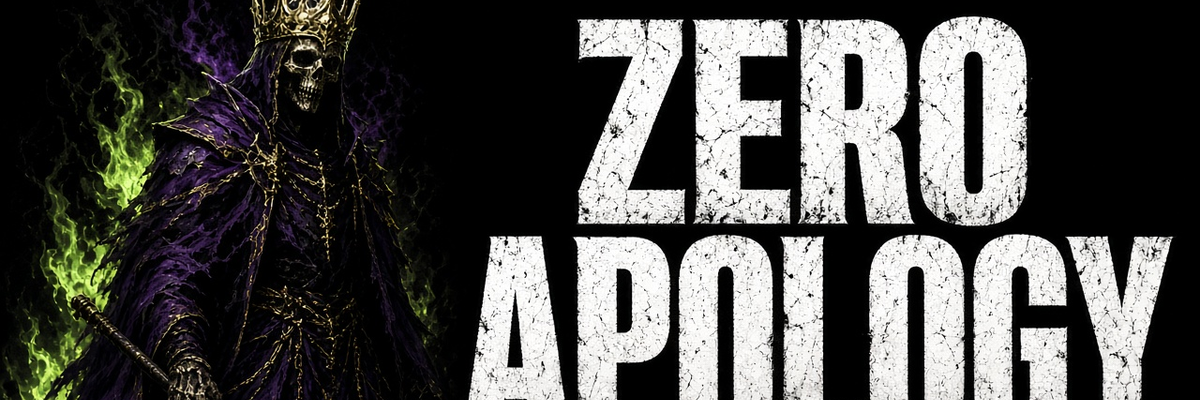 Zero Apology hero banner